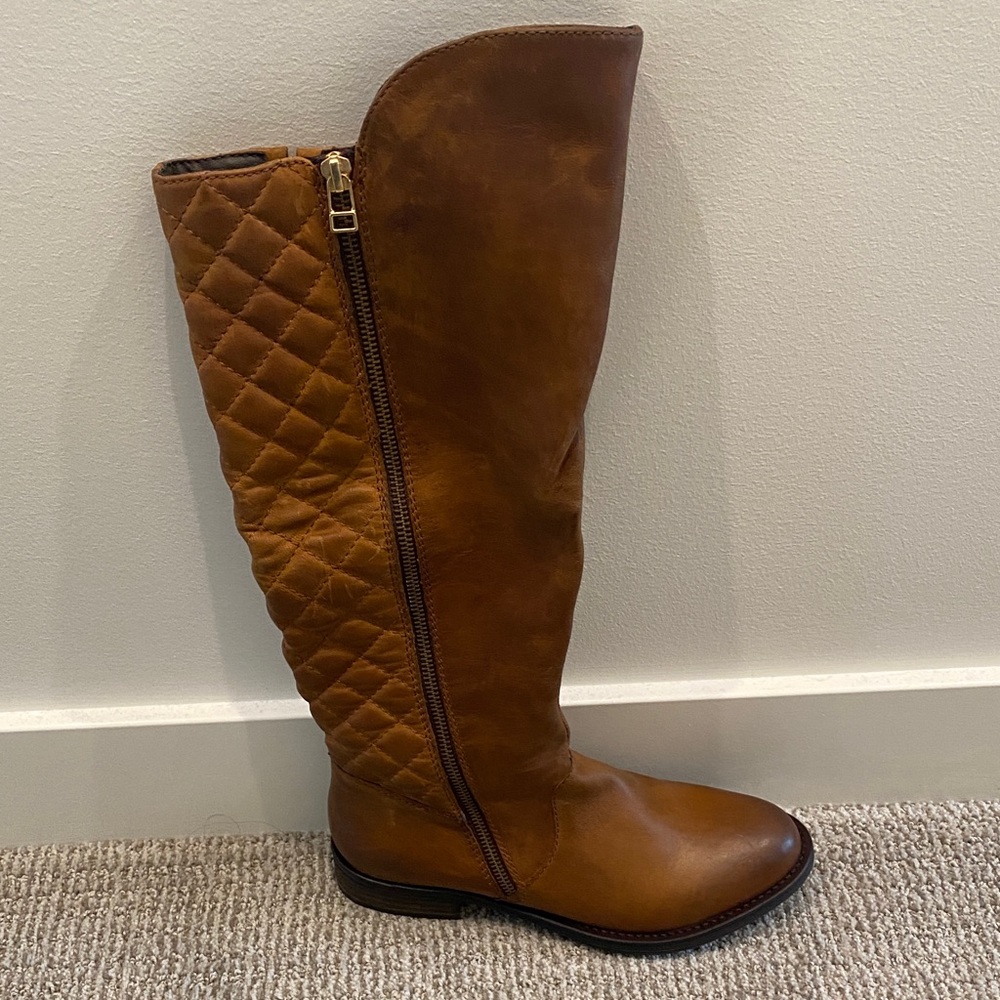 Steve Madden Tan Quilted Over the Knee Boots